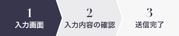 1 入力画面, 2 入力内容の確認, 3 送信完了